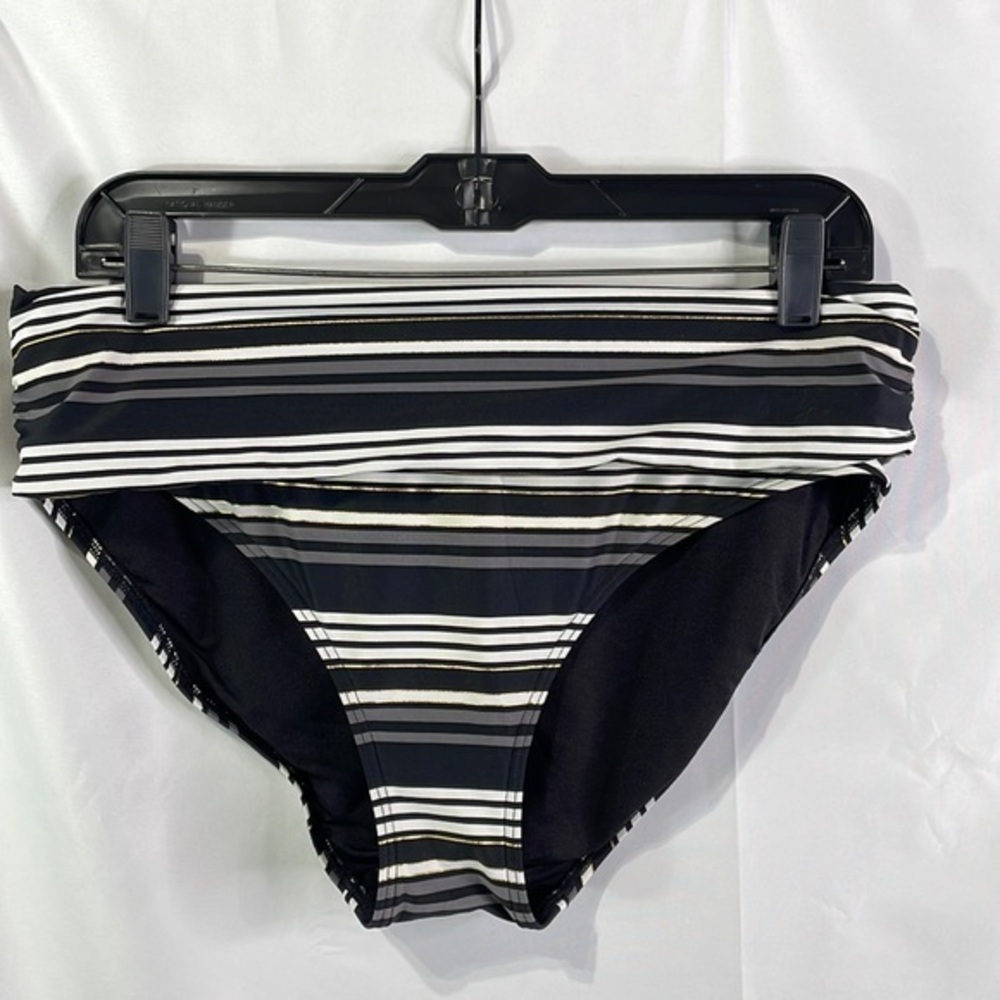 Bond-Eye striped roll waist bikini bottom